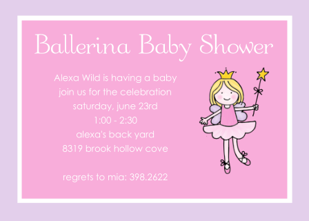 ballerina girl baby shower invitations